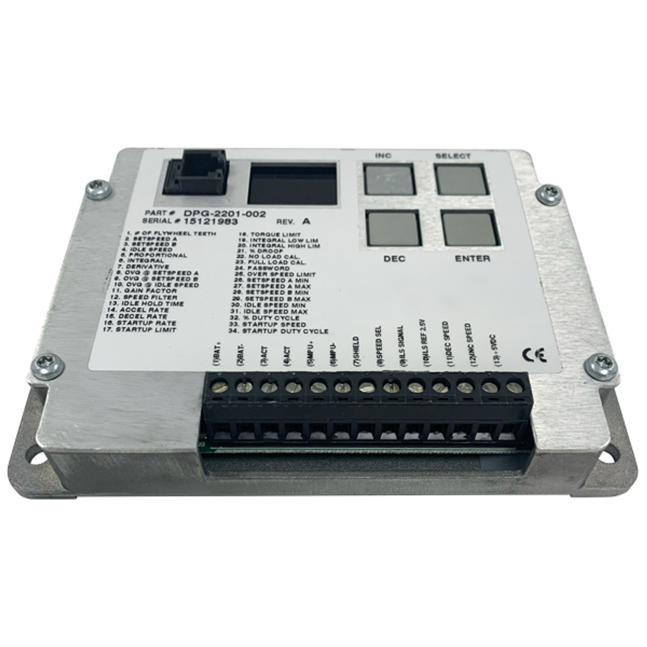 Woodward DPG-2201-002, Speed Controller, Pushbutton Setup