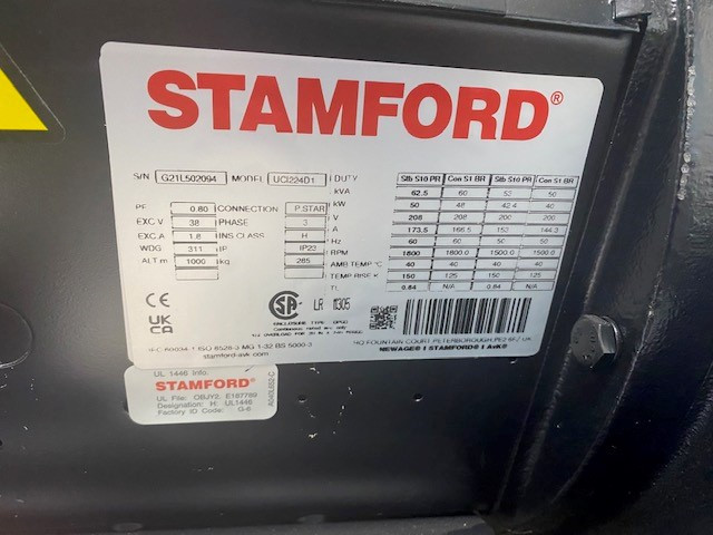 YANMAR 45 KW MARINE DIESEL GENERATOR (RADIATOR COOLED)