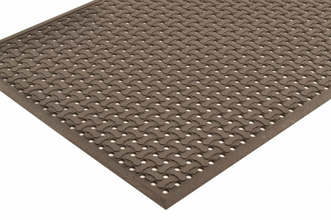 Choice 3' x 5' Red Rubber Grease-Resistant Anti-Fatigue Floor Mat with  Beveled Edge - 1/2 Thick