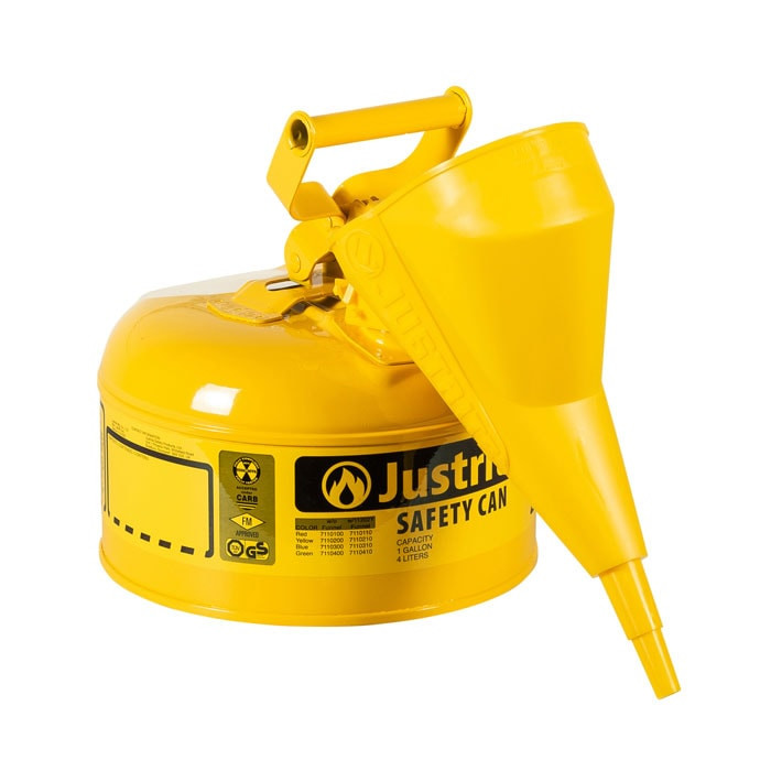 Justrite Flammable Liquid Can Justrite 1 Gallon Safety Can - Red ...