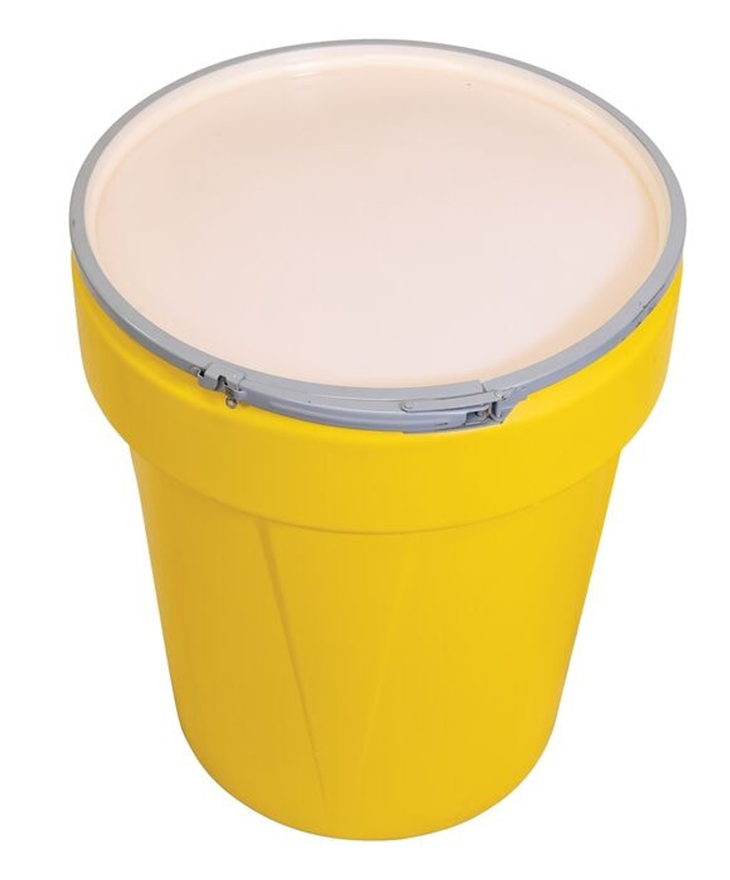 EAGLE 40 Gallon Metal Lever-Lock Lab Pack Plastic Barrel Drum, Yellow