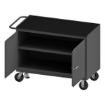 DURHAM 3412-RM-FL-95, Mobile Bench Cabinet, black rubber mat