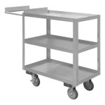DURHAM SOPC1618303ALU5PU, Stainless Order Picking Cart, 3 shelves