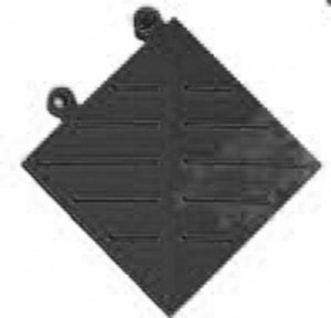 NOTRAX Modular Drainage Floor Tile Corners PVC Diamond Flex-Lok™ Corner 6"x 6" BLACK -620K0066BL