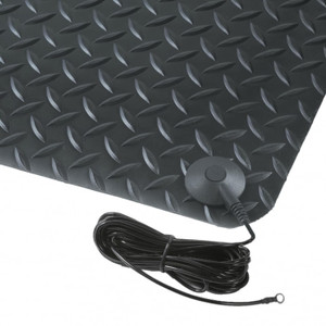 NOTRAX Black Anti-Static Mat, Non-Slip, Diamond Stat, 4X75 BLACK - 826R0475BL