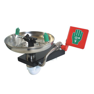 JUSTRITE Wall Mount, Open Stainless Steel Bowl, Hughes Eye/Face Wash - 85GEW JUSTRITE Wall Mount, Open Stainless Steel Bowl, Hughes Eye/Face Wash - 85GEW