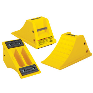 CHECKERS All-Terrain Heavy-Duty Wheel Chock with Rubber Pad, 40 Ton Capacity, 28-38 in. Tires - AT3512-RP-Y
