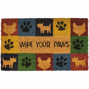 NOTRAX Front Door Mat Wipe Your Paws Coir Vinyl-Backed 18X30 - C12S1830WP