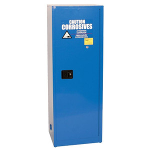 EAGLE 24 Gallon, 3 Shelf, 1 Door, Self Close, Space Saver Metal Acid and Corrosive Safety Cabinet, Blue - CRA2310X