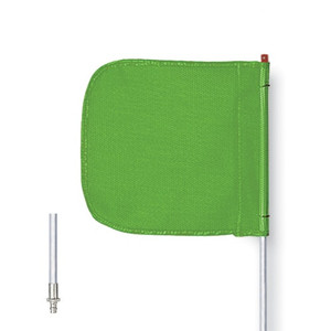 CHECKERS General-Purpose 10' Non-Lighted Warning Whip w/ Quick Disconnect Base 12" Green Plain Flag