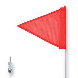 CHECKERS General-Purpose 12' Non-Lighted Warning Whip w/ Threaded Hex Base Triangular Orange Flag CHECKERS General-Purpose 12' Non-Lighted Warning Whip w/ Threaded Hex Base Triangular Orange Flag