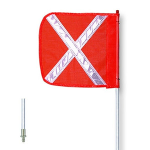 CHECKERS 8' General-Purpose Warning Whip with Quick Disconnect Base and 12" Orange Flag with White Reflective X - FS8X-QD-O CHECKERS 8' General-Purpose Warning Whip with Quick Disconnect Base and 12" Orange Flag with White Reflective X - FS8X-QD-O