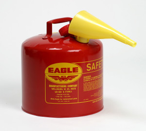 EAGLE 5 Gallon Steel Safety Can for Flammables, Type I, Flame Arrester, Red - UI50S EAGLE 5 Gallon Steel Safety Can for Flammables, Type I, Flame Arrester, Red - UI50S