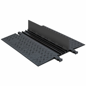 CHECKERS 3-Channel Low-Profile Guard Dog® ADA Cable Protector for .75" Lines, Black Lid/Black Base - GD3X75-B/B