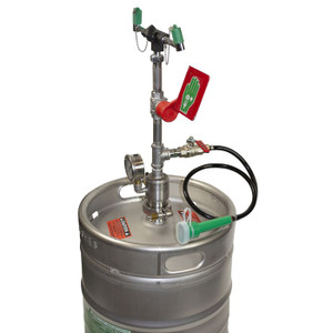 JUSTRITE Keg-Mounted, 1 In-Line Nozzle, Hughes Handheld Drench Hose Eyewash Station - OPT50