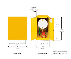 EAGLE 55 Gallon, 1 Drum, Horizontal, 2 Door, Manual Close, Pesticide Safety Cabinet, Green - PEST1928X