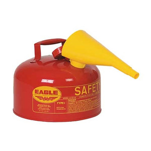 EAGLE  2 Gallon Steel Safety Can for Flammables, Type I, Flame Arrester, Funnel, Red - UI20FS EAGLE  2 Gallon Steel Safety Can for Flammables, Type I, Flame Arrester, Funnel, Red - UI20FS