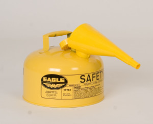 EAGLE 2 Gallon Steel Safety Can for Diesel, Type I, Flame Arrester, Funnel, Yellow - UI20FSY EAGLE 2 Gallon Steel Safety Can for Diesel, Type I, Flame Arrester, Funnel, Yellow - UI20FSY