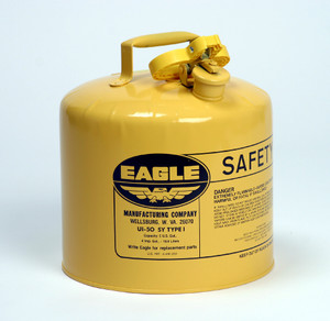 EAGLE 5 Gallon Steel Safety Can for Diesel, Type I, Flame Arrester, Yellow - UI50SY EAGLE 5 Gallon Steel Safety Can for Diesel, Type I, Flame Arrester, Yellow - UI50SY