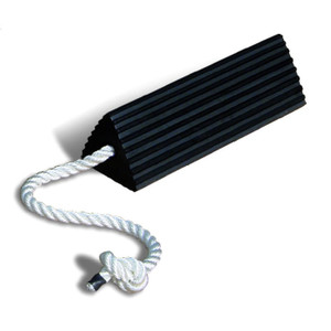 CHECKERS 18" Aviation Wheel Chock, Rubber, Roped Single - RC5518-S