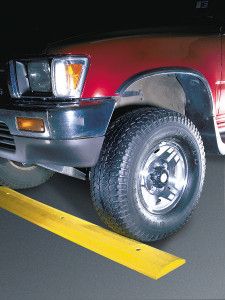 CHECKERS 6ft Standard Recycled Plastic Speed Bump with Steel Spike Hardware, Yellow - SB6S-SY