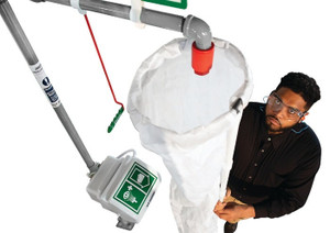 JUSTRITE Hughes Safety Shower Test Kit, Bucket, Shower Sock - TEST-KIT