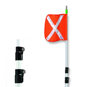 CHECKERS General-Purpose Lighted Warning Whips with Telescoping Pole - TPCWHP8XL-O