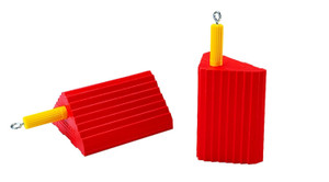 CHECKERS General-Purpose Utility Wheel Chocks, Roped Pair, 30,000 lb Load Capacity, 27-32 in. Tires - UC1400-4.5-P