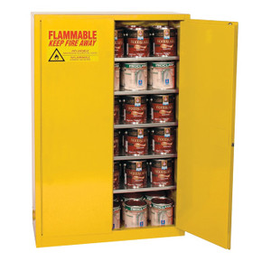 EAGLE 60 Gallon, 5 Shelves, 2 Doors, Self Close, Paint Safety Cabinet,Yellow - YPI4510X
