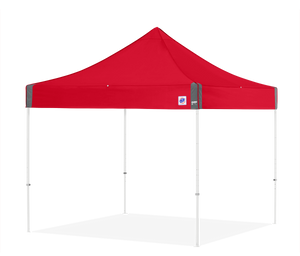 E-Z UP 10x10 Eclipse White Steel Frame, Red Top E-Z UP 10x10 Eclipse White Steel Frame, Red Top