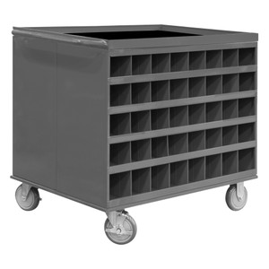 DURHAM 2 Sided Stock Cart, 80 Bin Openings, 34 x 24 x 30