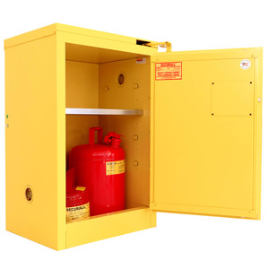 SECURALL 12 Gal. Self-Close, Self-Latch Safe-T-Door , Flammable Cabinet, Yellow SECURALL 12 Gal. Self-Close, Self-Latch Safe-T-Door , Flammable Cabinet, Yellow