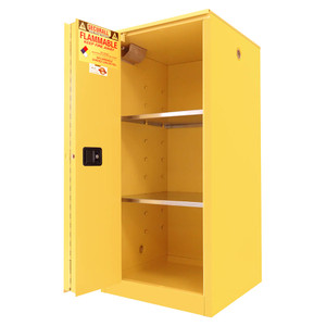SECURALL 60 Gal. Self-Close, Self-Latch Sliding Door, Flammable Cabinet, Yellow
