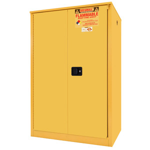SECURALL 90 Gal. Self-Close, Self-Latch Sliding Door, Flammable Cabinet, Yellow