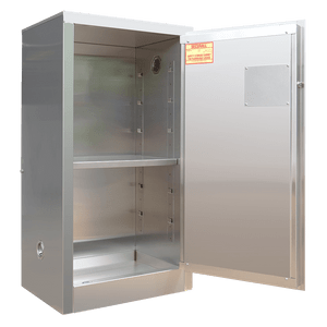 SECURALL 16 Gal. Self-Latch Standard Door, Stainless Steel Flammable Cabinet, Gray
