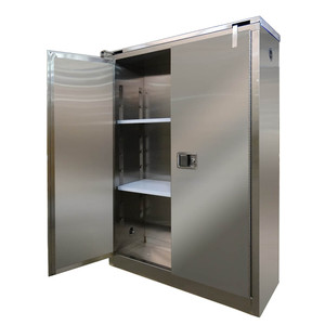 SECURALL 60 Gal. Self-Close, Self-Latch Safe-T-Door, Stainless Steel Flammable Cabinet, Gray