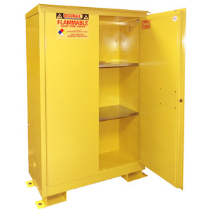 SECURALL 45 Gal. Self-Latch Standard 2-Door, Outdoor Flammable Cabinet, Yellow