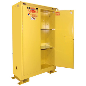 SECURALL 60 Gal. Self-Close, Self-Latch Safe-T-Door, Outdoor Flammable Cabinet, Yellow