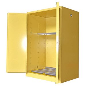SECURALL 2 Drum, 75 Gal. Ver. Self-Latch Standard 2-Door, Drum Cabinet, Yellow