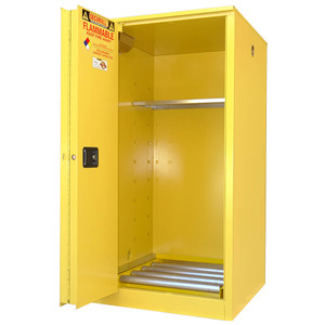 SECURALL 2 Drum, 75 Gal. Ver. Self-Close, Self-Latch Sliding Door, Drum Cabinet, Yellow