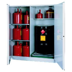 SECURALL 1 Drum, 115 Gal. Ver. Self-Close, Self-Latch Safe-T-Door, Drum Cabinet, Yellow