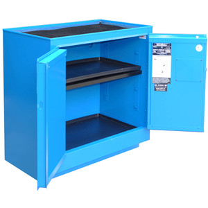 SECURALL 24 Gal. Self-Latch Standard 2-Door, Corrosive/Flammable/Acids Cabinet, Blue
