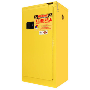 SECURALL 20 Gal. Self-Close, Self-Latch Safe-T-Door, Flammable Paint/Ink Cabinet, Yellow