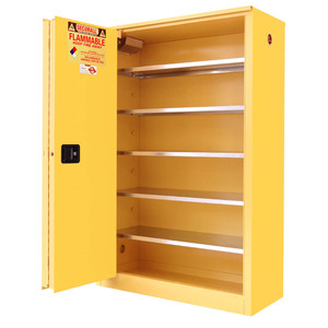 SECURALL 60 Gal. Self-Close, Self-Latch Sliding Door, Flammable Paint/Ink Cabinet, Yellow