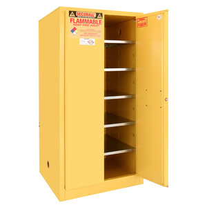 SECURALL 120 Gal. Self-Latch Standard 2-Door, Flammable Paint/Ink Cabinet, Yellow