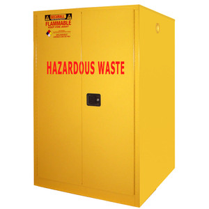 SECURALL 2 Drum, 75 Gal. Self-Latch Standard 2-Door, Drum Hazardous Waste Cabinet, Yellow