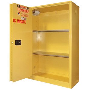 SECURALL 45 Gal. Self-Close, Self-Latch Sliding Door, Can Hazardous Waste Cabinet, Yellow
