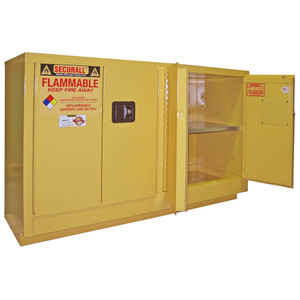 SECURALL 44 Gal. Self-Latch Standard, 4-Door, Flammable Laboratory Cabinet, Yellow