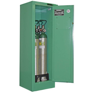 SECURALL 2-4 D, E Cyl. Self-Latch Self-Close Safe-T-Door, Medical Cabinet, MedGreen