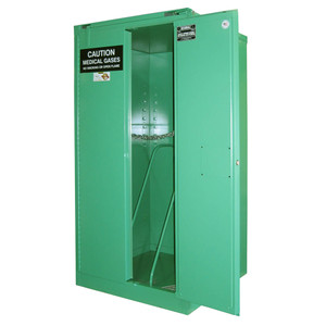 SECURALL 9-12 H Cyl. 67" H, Self-Latch Standard Door, Medical Cabinet, MedGreen